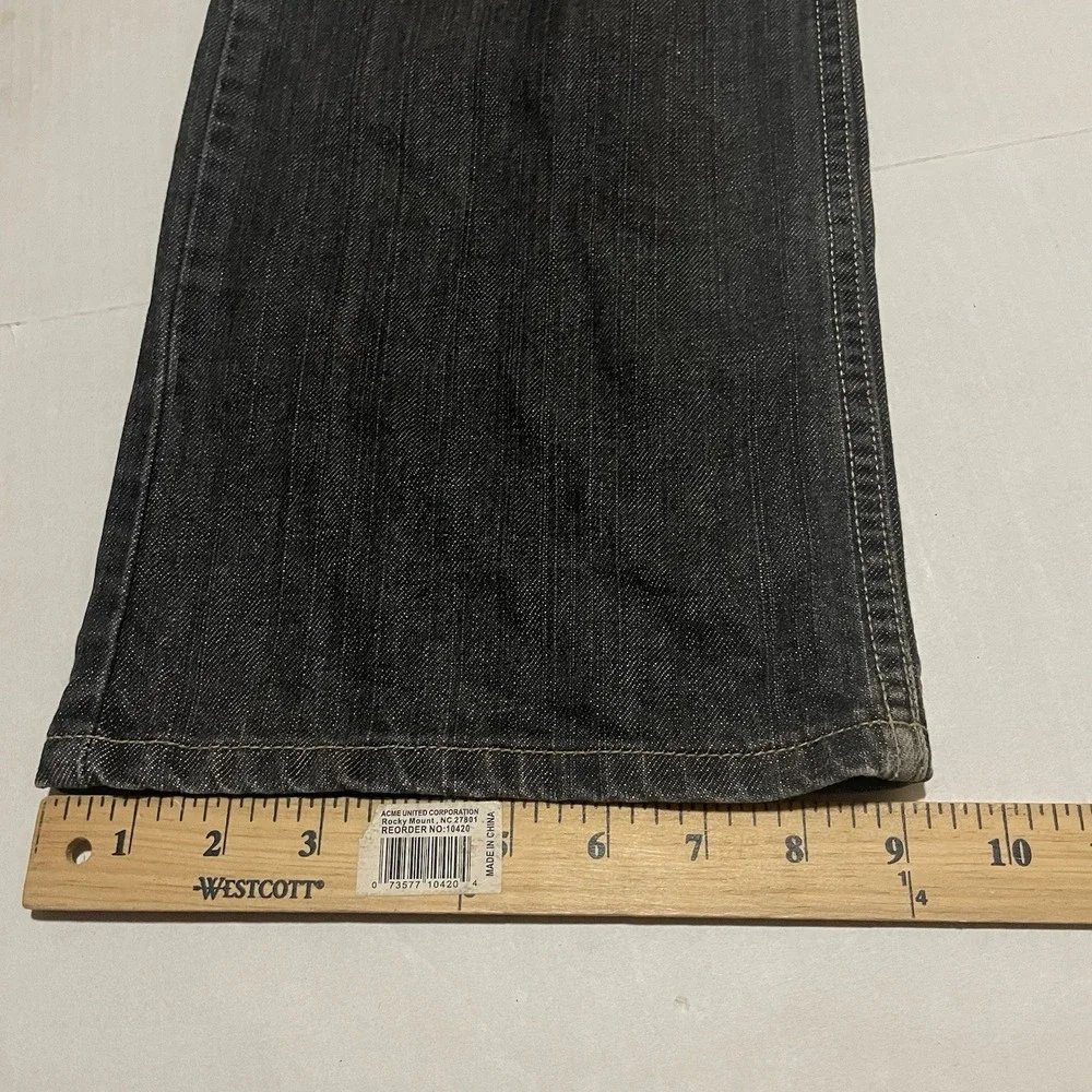 Levi's 514 Slim Straight Jeans Men's 36 X 31 Black Charcoal Denim Made Mexico